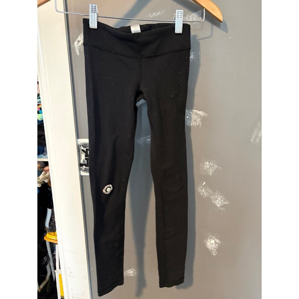 Lululemon kids ivivva size 7 black with flower Leggings
